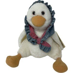Vintage Greta Goose Plush Bonnet 1980s Stuffed Animal Grandma's Kitchen Vibe
